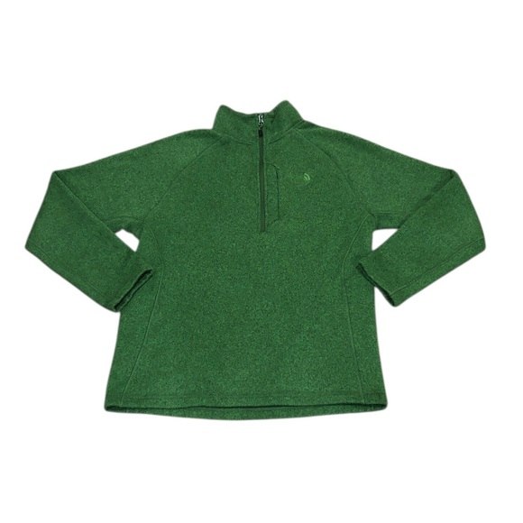 North Face Fleece Lined Quaternary Zip Pullover Size Large Green - Picture 1 of 10